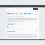 Benutzeroberfläche eines digitalen Projekttagebuchs. Es werden mehrere Einträge mit Titeln, Beschreibungen (Platzhaltertext), Autoren, Zeitstempeln und zugeordneten Tags (wie "technical", "Milestone", "Prio High") angezeigt. Funktionen zum Erstellen eines neuen Eintrags, zum Filtern nach Tags und zur Suche sind im oberen Bereich sichtbar. Ein Eintrag zeigt auch einen Dateianhang und eine Lesebestätigung.